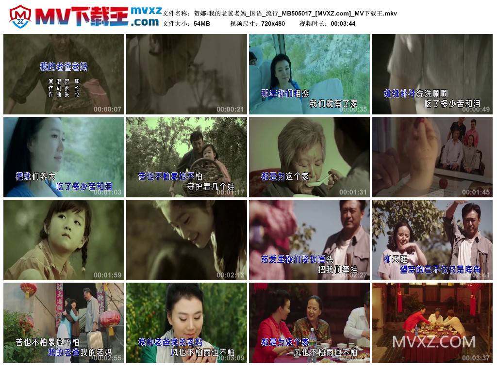 贺娜-我的老爸老妈_国语_流行_MB505017